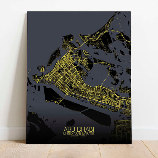 Mapospheres Abu Dhabi Night Design full page design canvas city map