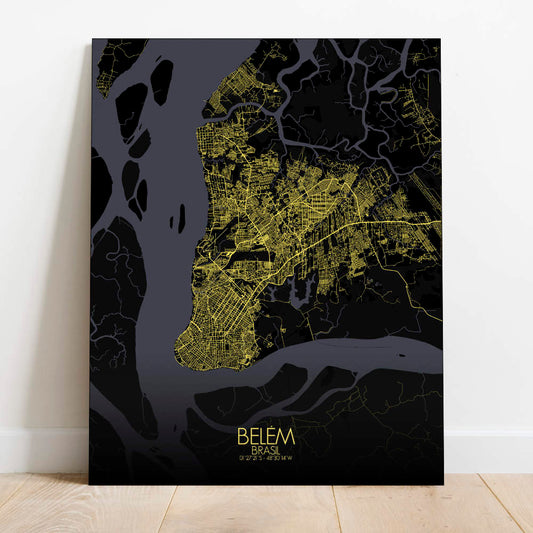 Mapospheres Belem Night Design full page design canvas city map