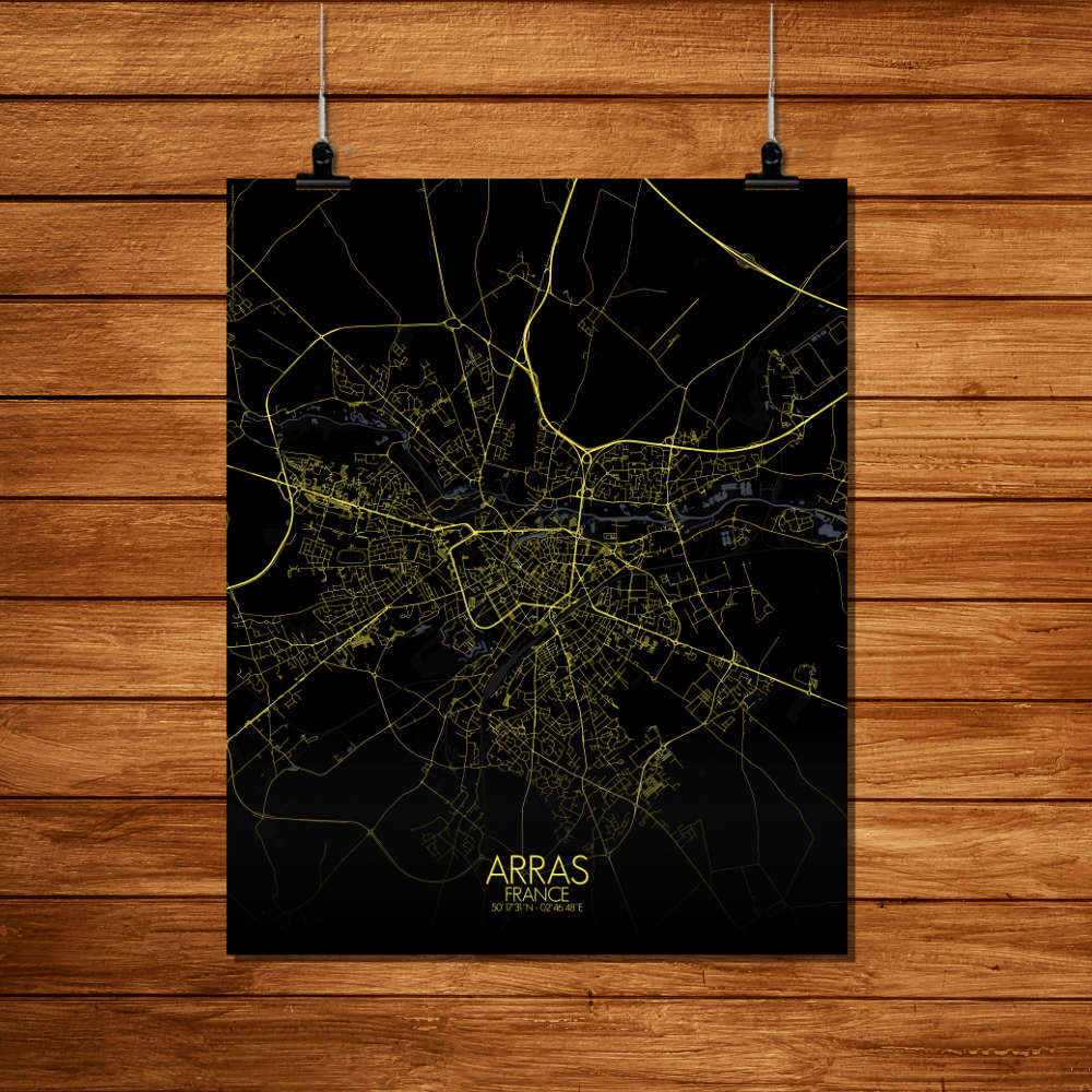 Mapospheres Arras Night Design full page design poster city map