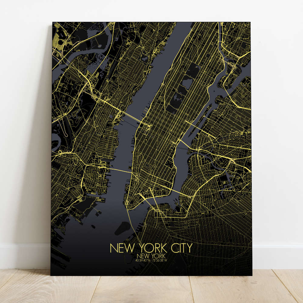 Mapospheres New York Night Design full page design canvas city map