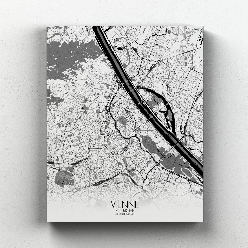 Mapospheres vienna Black and White full page design canvas city map