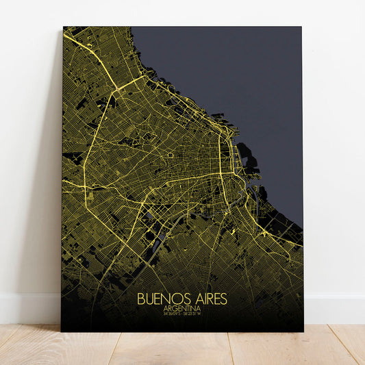 Mapospheres Buenos Aires Night full page design canvas city map