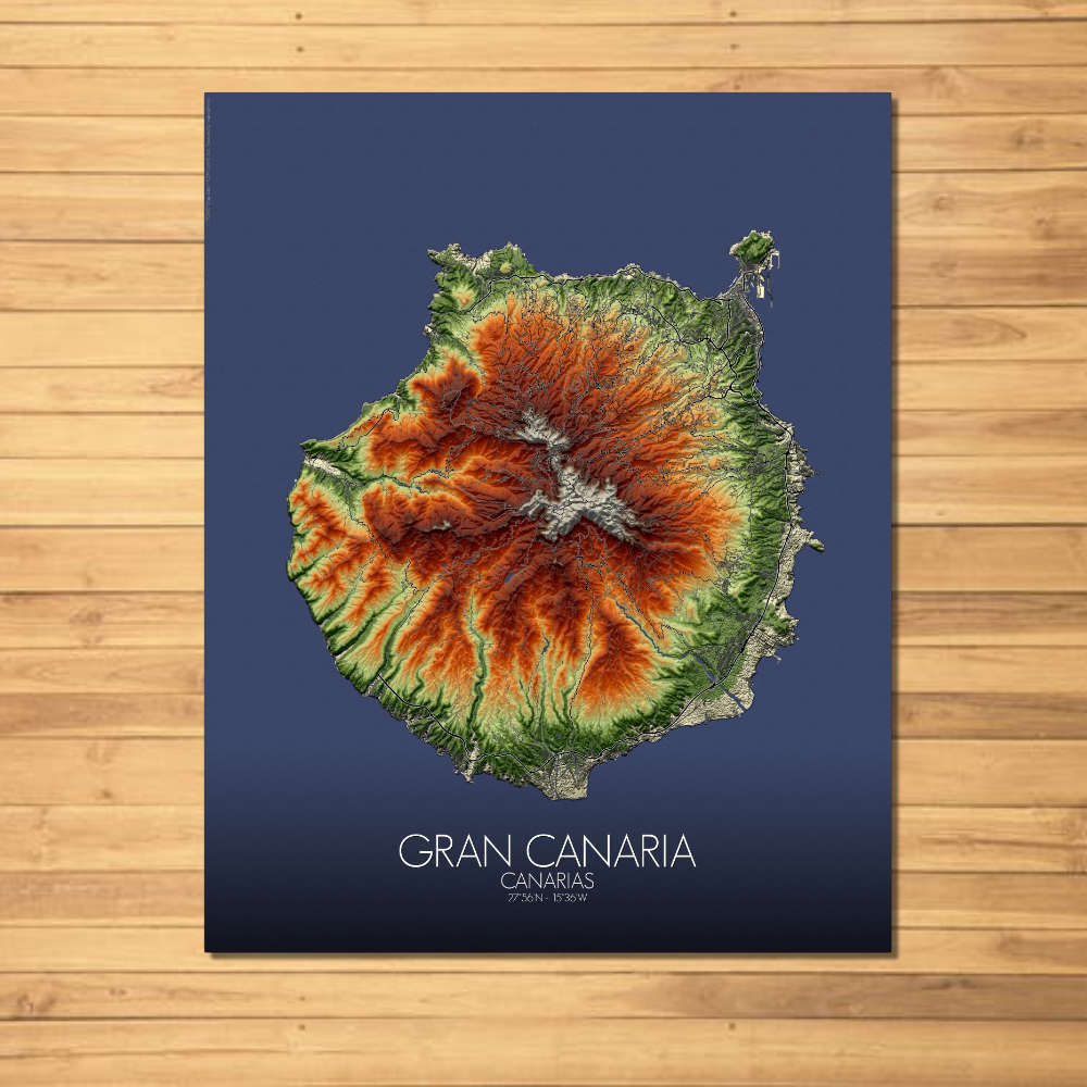 Gran Canaria elevation map mapospheres fullpage