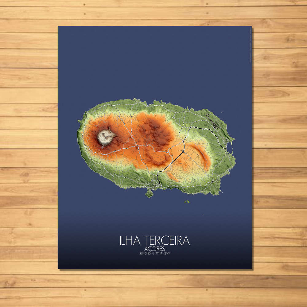 Ilha Terceira elevation map mapospheres fullpage