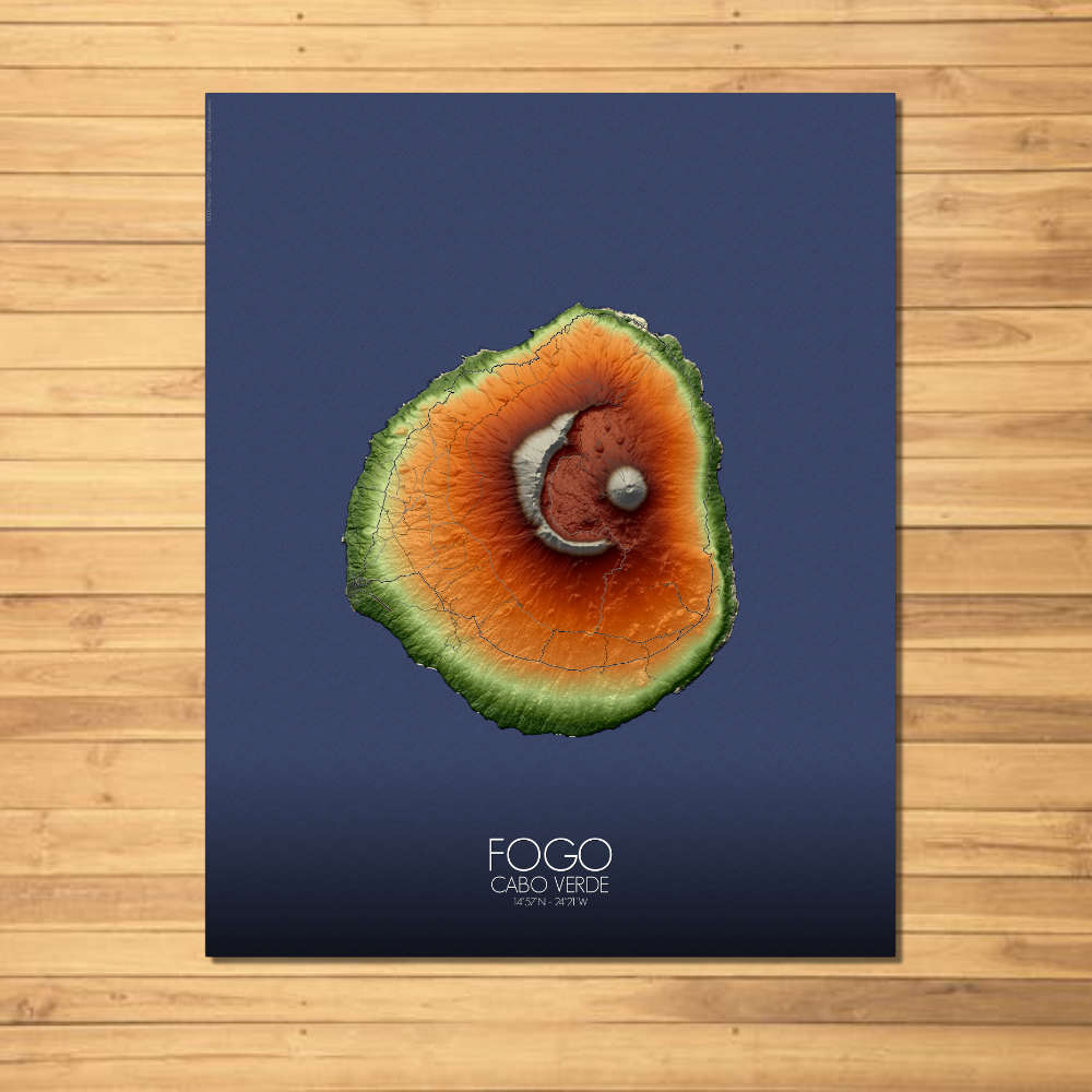 Ilha do Fogo Cabo Verde elevation map mapospheres fullpage