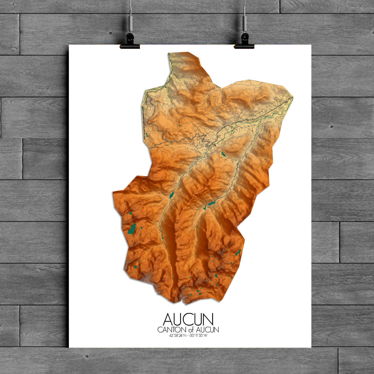 Poster of Aucun France | Elevation map