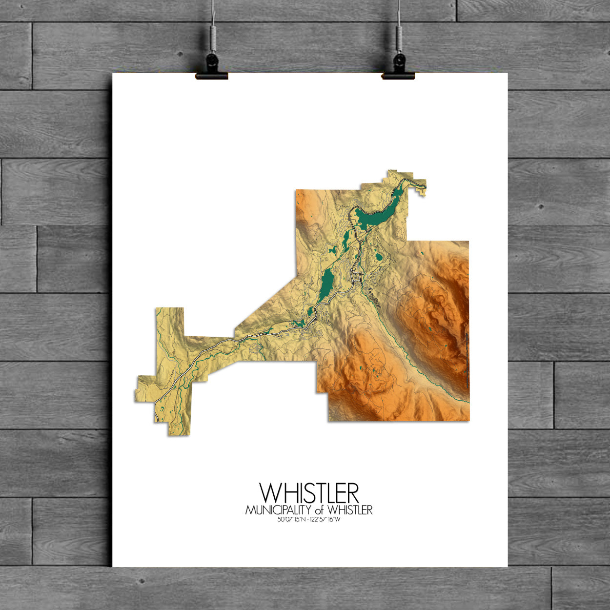 Poster of Whistler BC | Elevation map