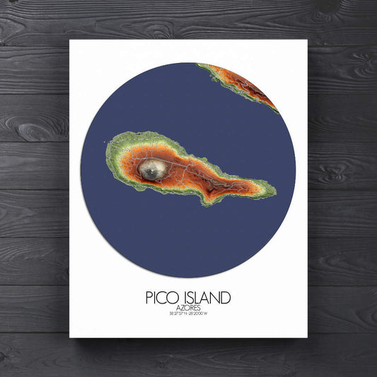 Ilha do Pico Azores mapospheres roundshape elevation canvas