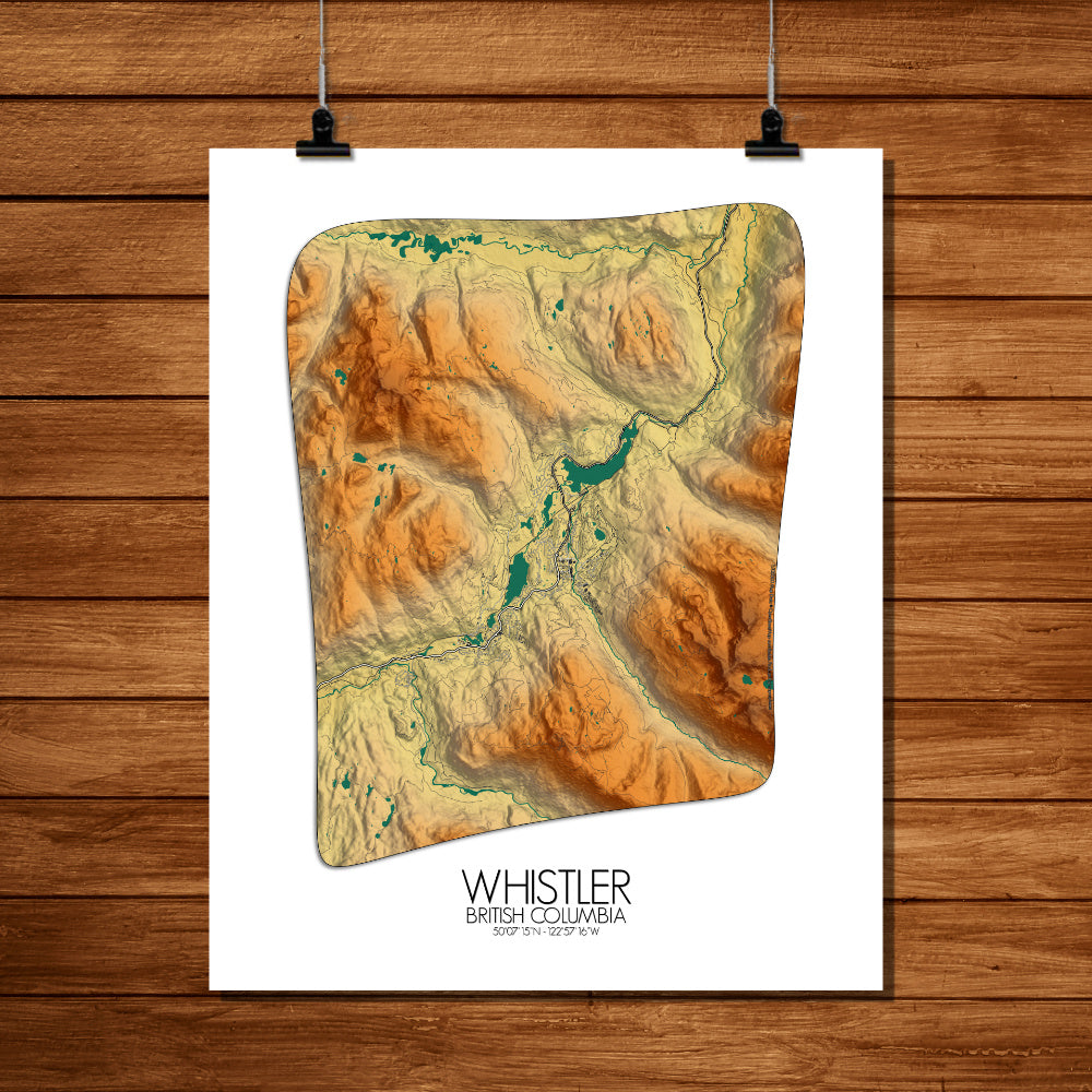 Poster of Whistler BC | Elevation map