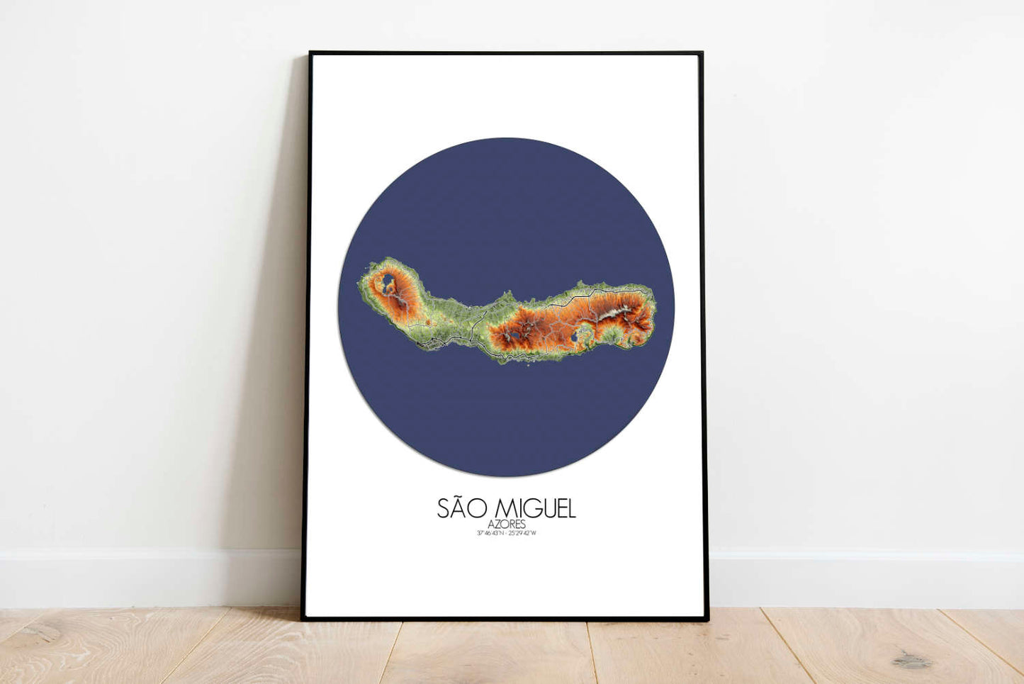 Sao Miguel Azores mapospheres roundshape elevation map