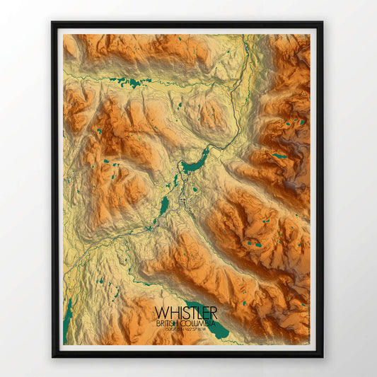 Poster of Whistler BC | Elevation map