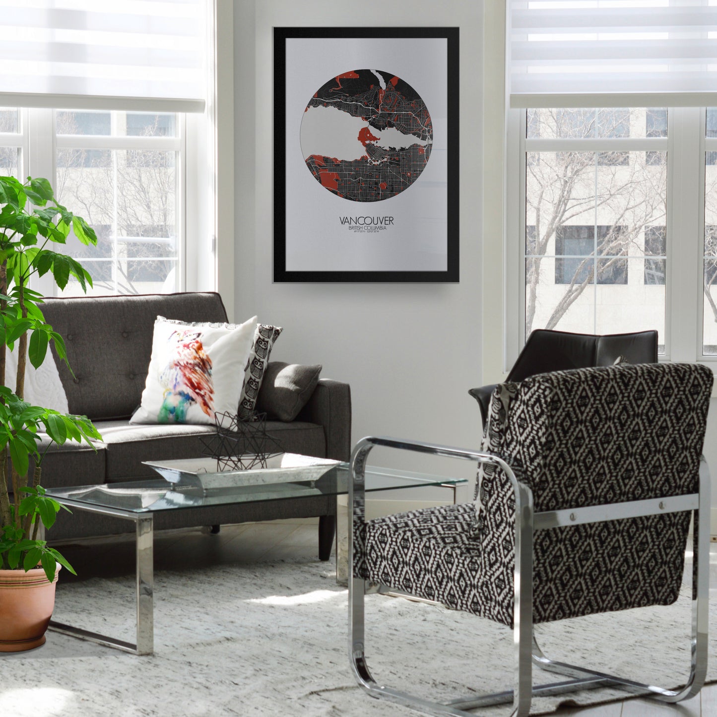 City map custom your map mapospheres Red Dark Design