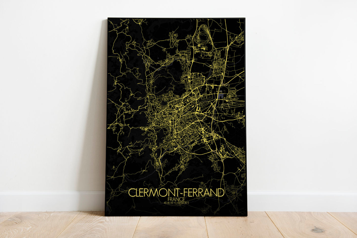 Mapospheres Clermont Night full page design poster city map