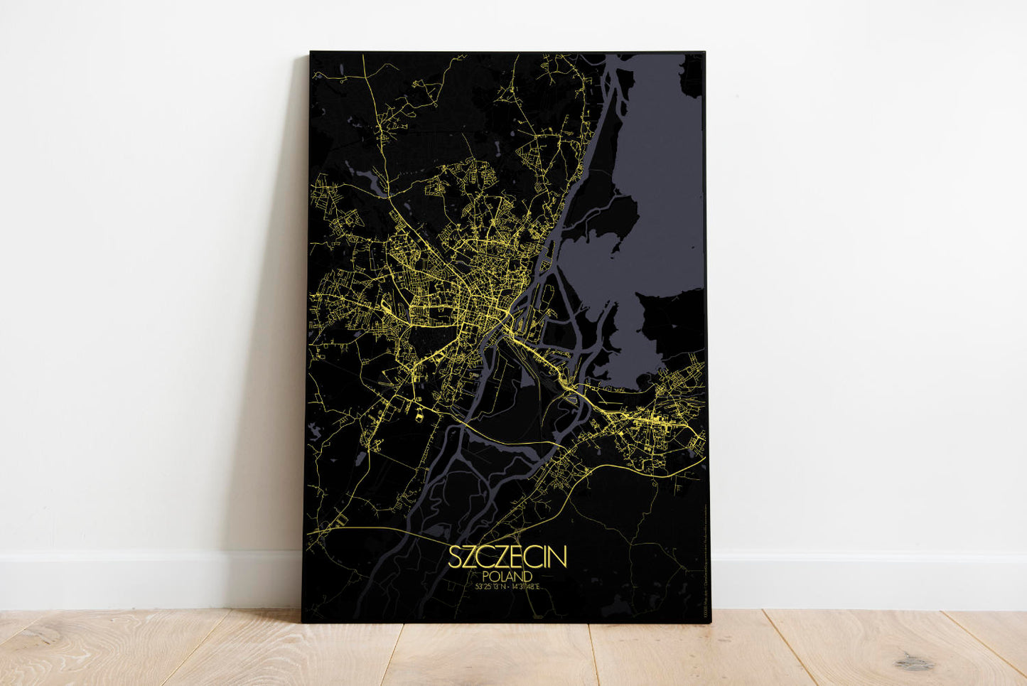 Mapospheres Szeczin Night full page design poster city map