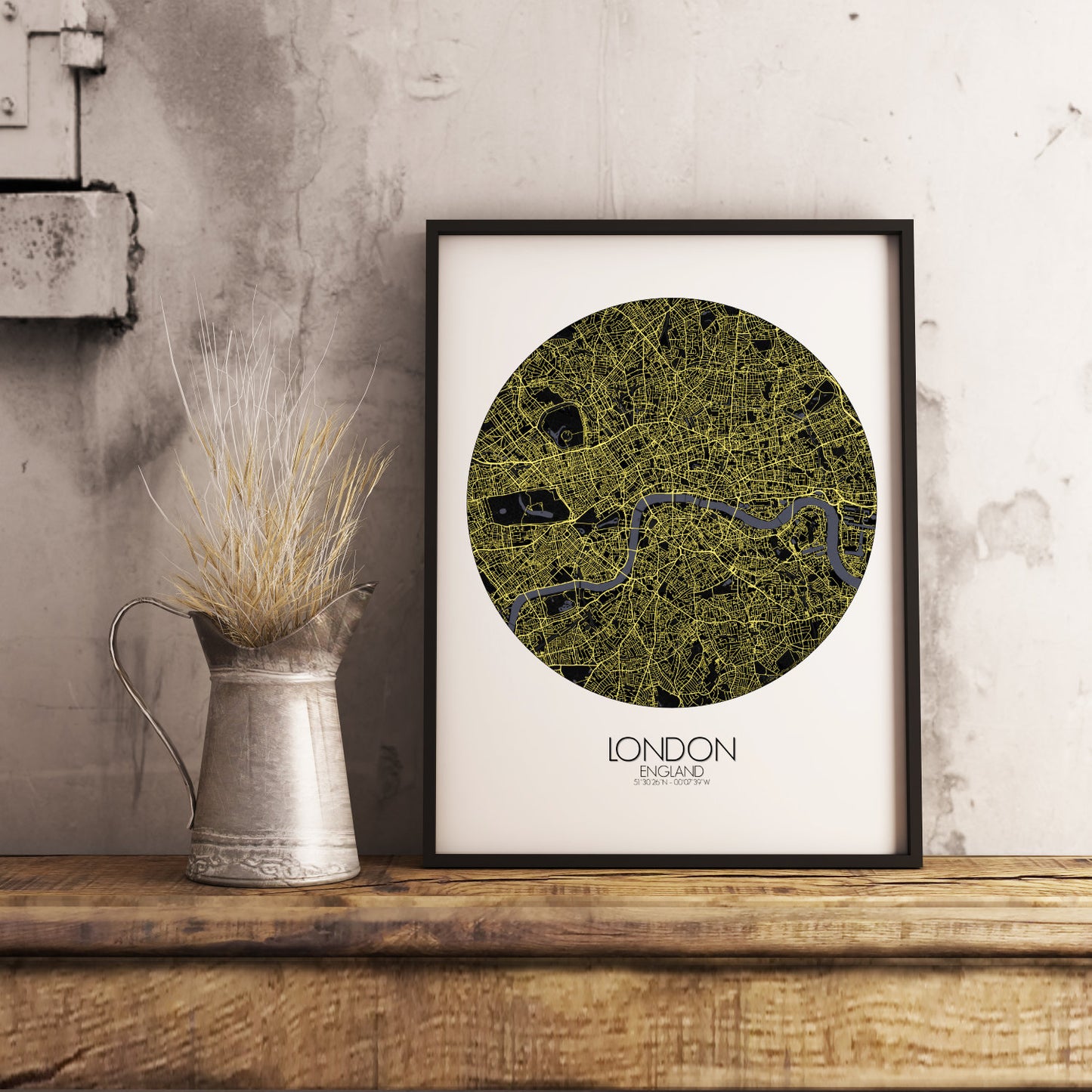 Mapospheres London Night round shape design poster city map