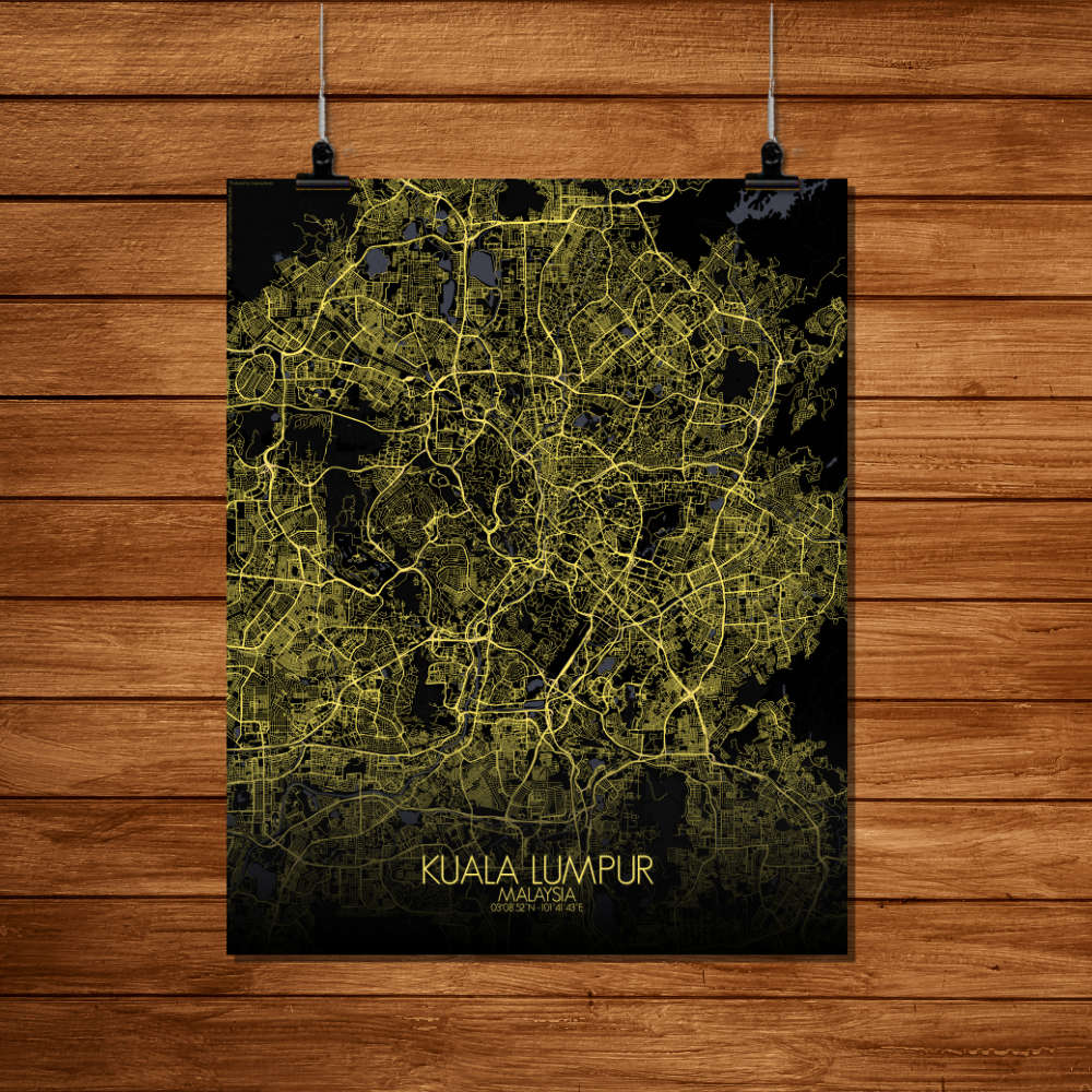 Mapospheres Kuala Lumpur KL Night Design full page design poster city map
