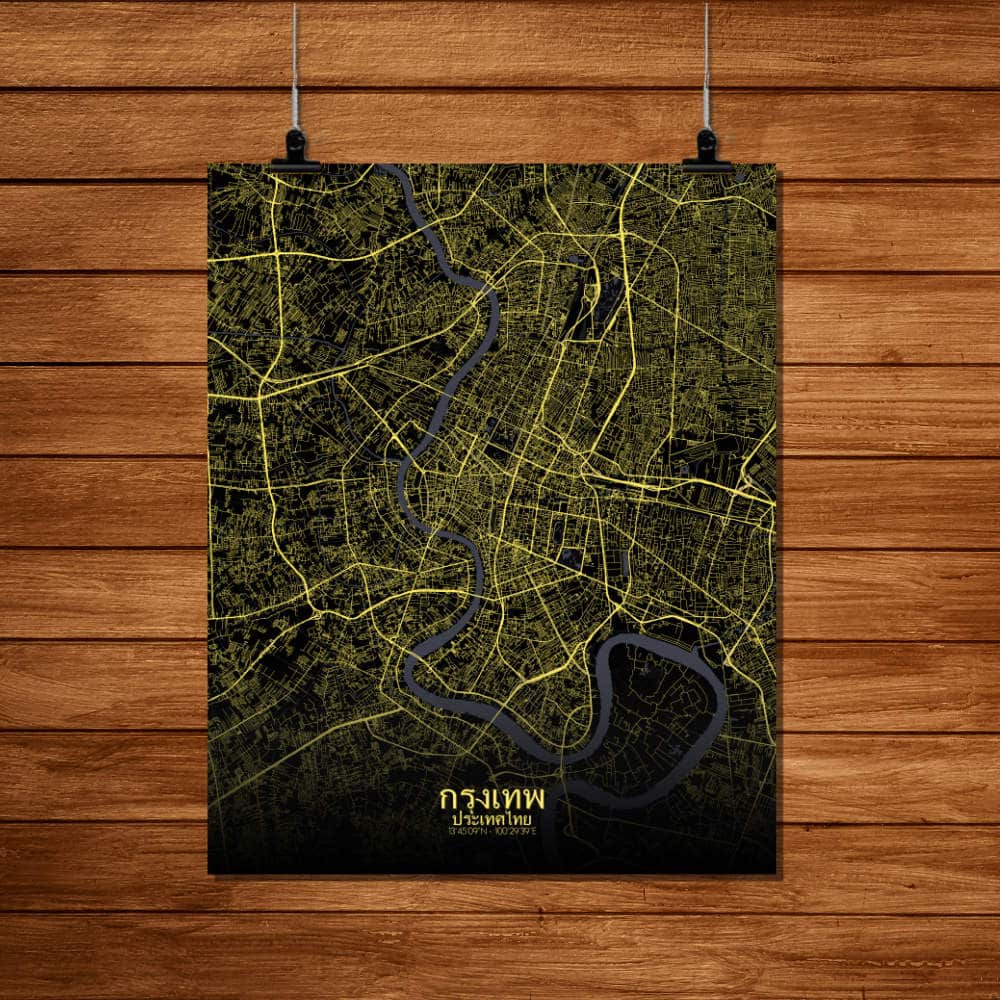 Mapospheres Bangkok Night Design full page design poster city map