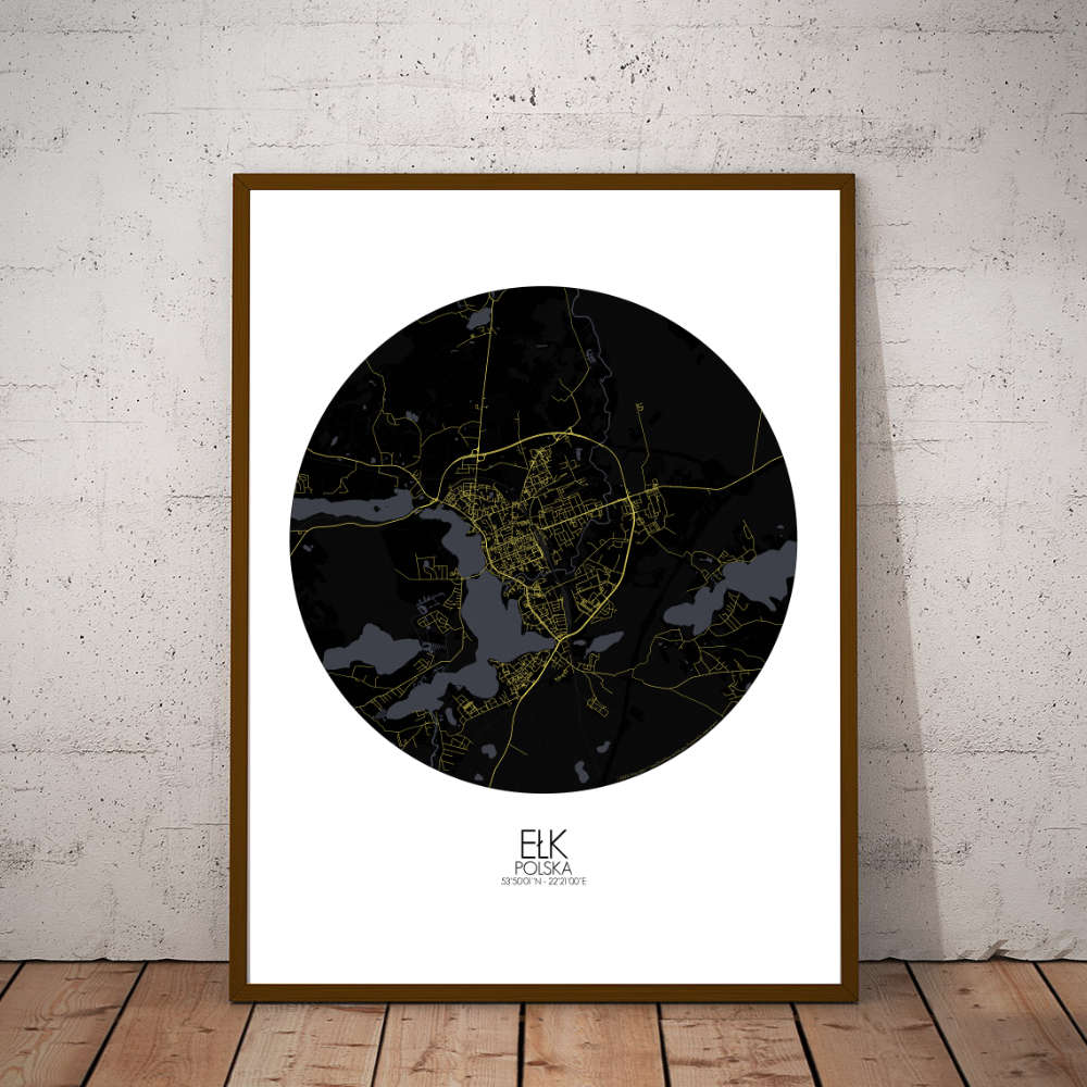 Mapospheres Elk Night round shape design poster city map