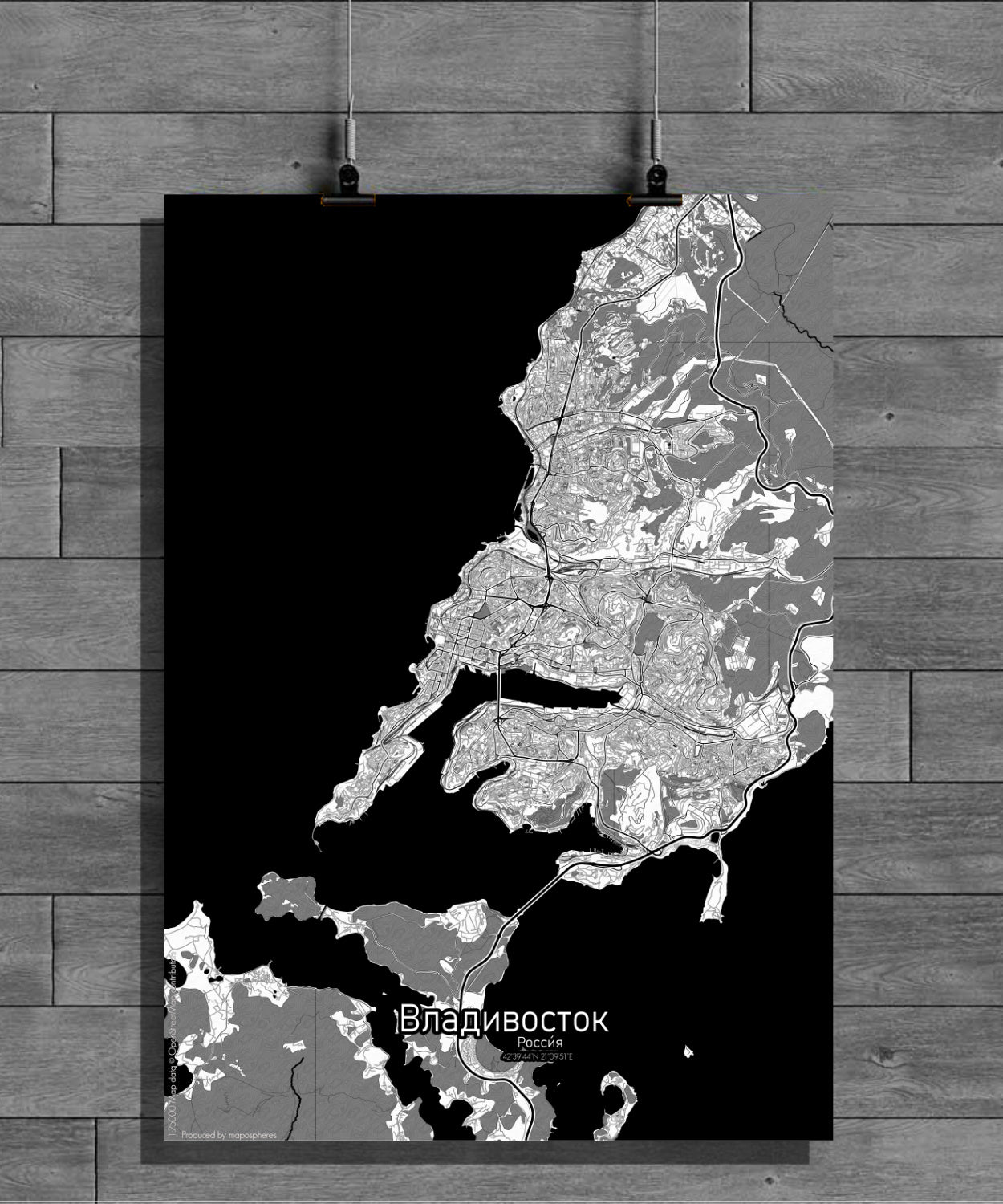 Aberdeen Black and White full page design poster city map