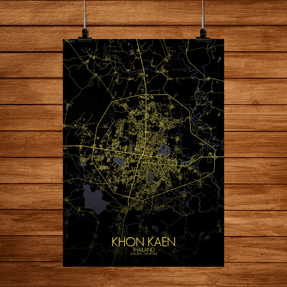 Khonkaen Night full page design poster city map