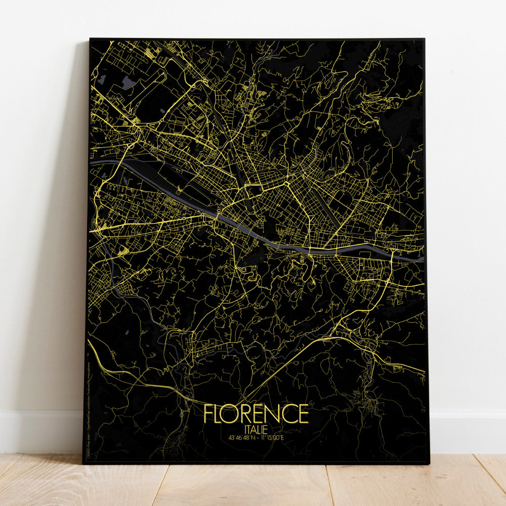 Mapospheres Florence Night full page design poster city map