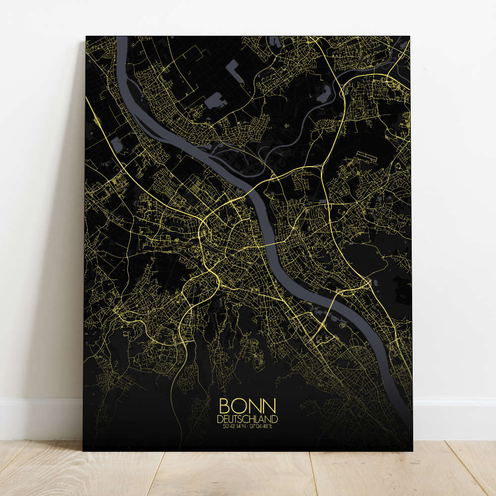 Mapospheres Bonn Night Design full page design canvas city map