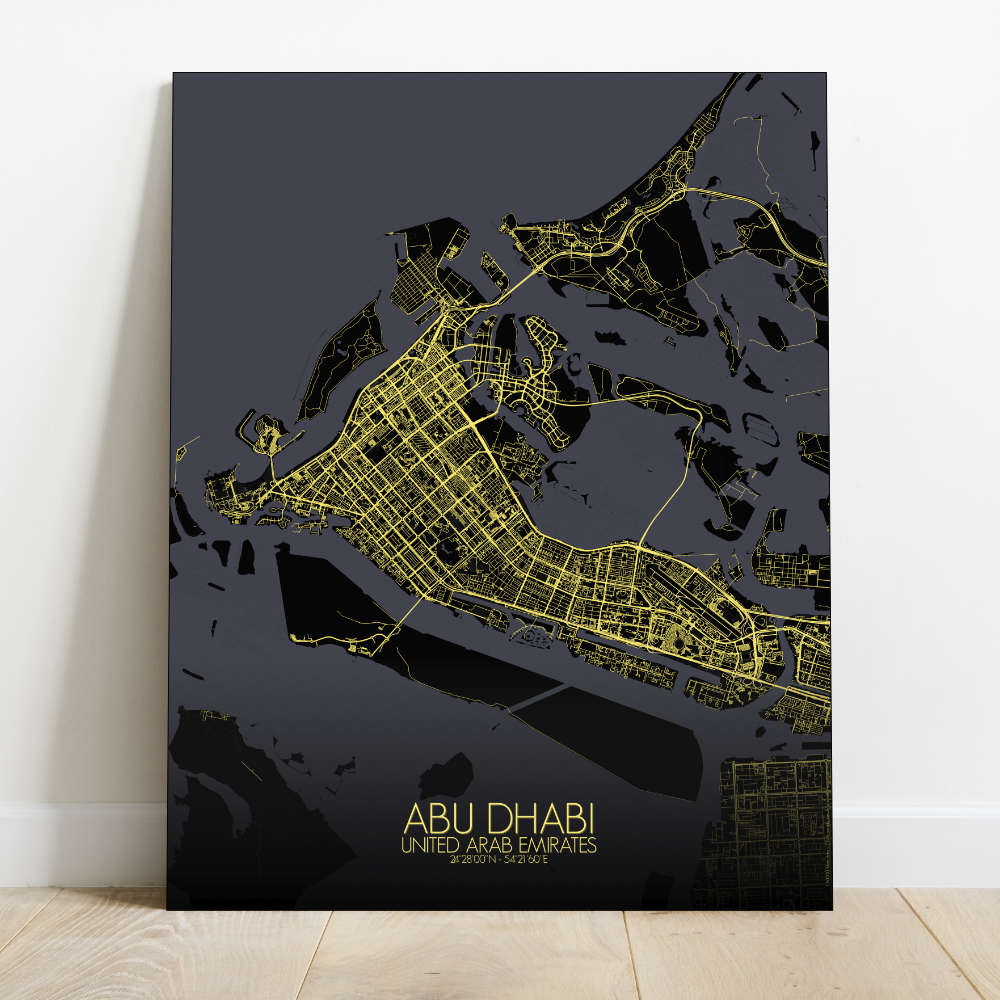Mapospheres Abu Dhabi Night Design full page design canvas city map