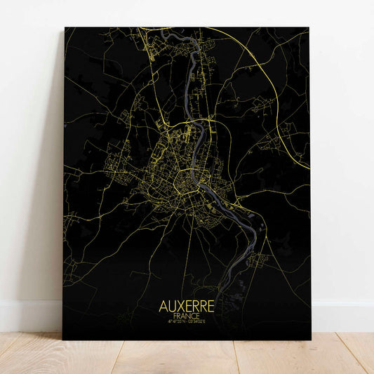 Mapospheres Auxerre Night Design full page design canvas city map