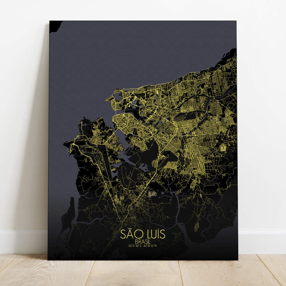Mapospheres Sao Luis Night Design full page design canvas city map