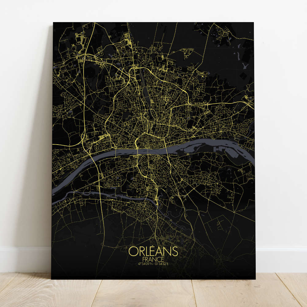 Mapospheres Orleans Night Design full page design canvas city map
