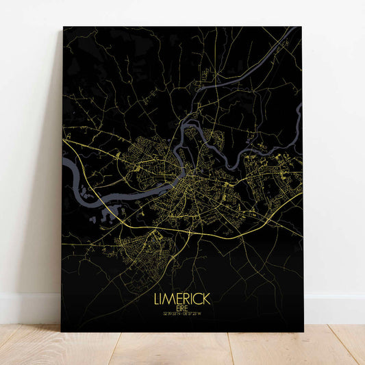 Mapospheres Limerick Night Design full page design canvas city map