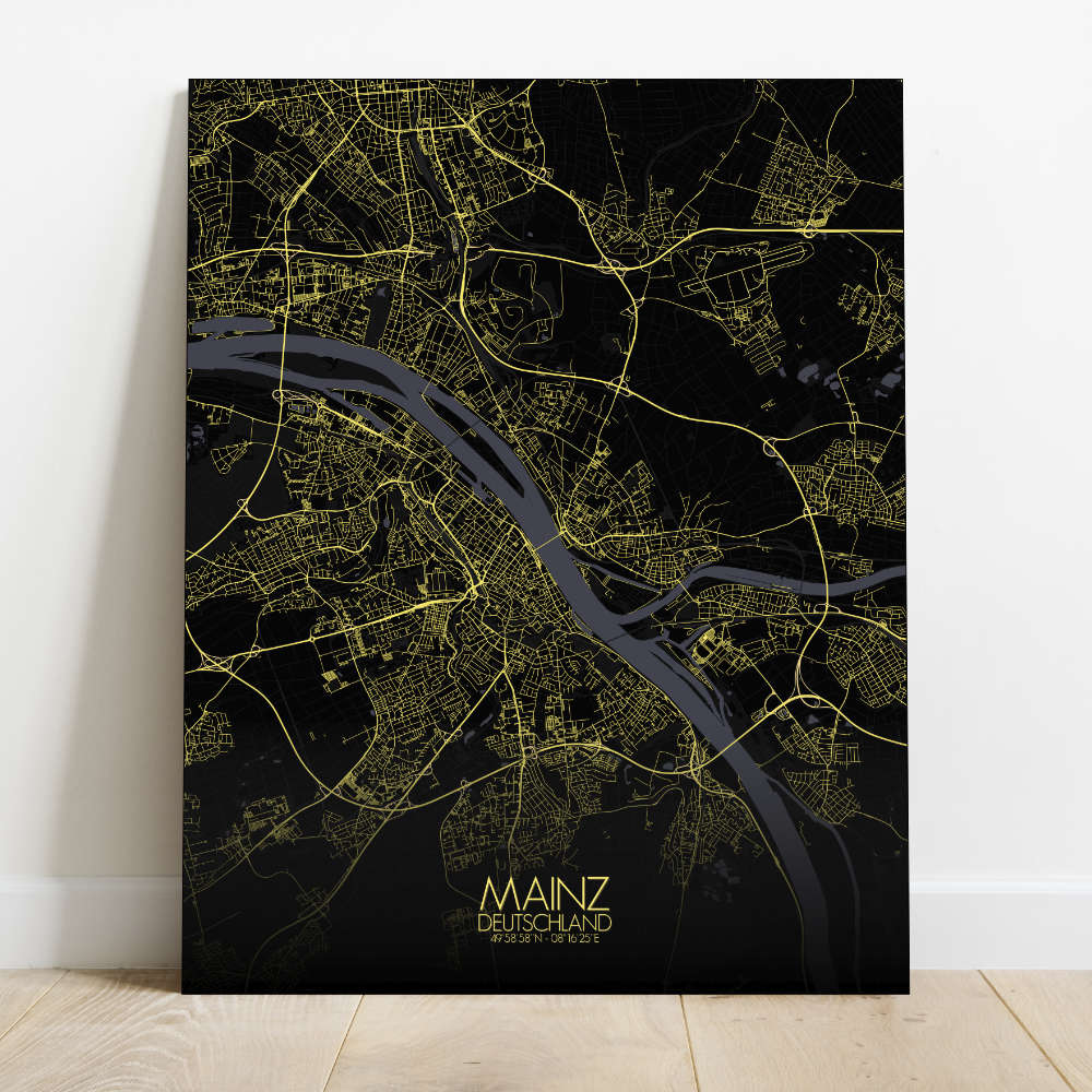 Mapospheres Mainz Night Design full page design canvas city map