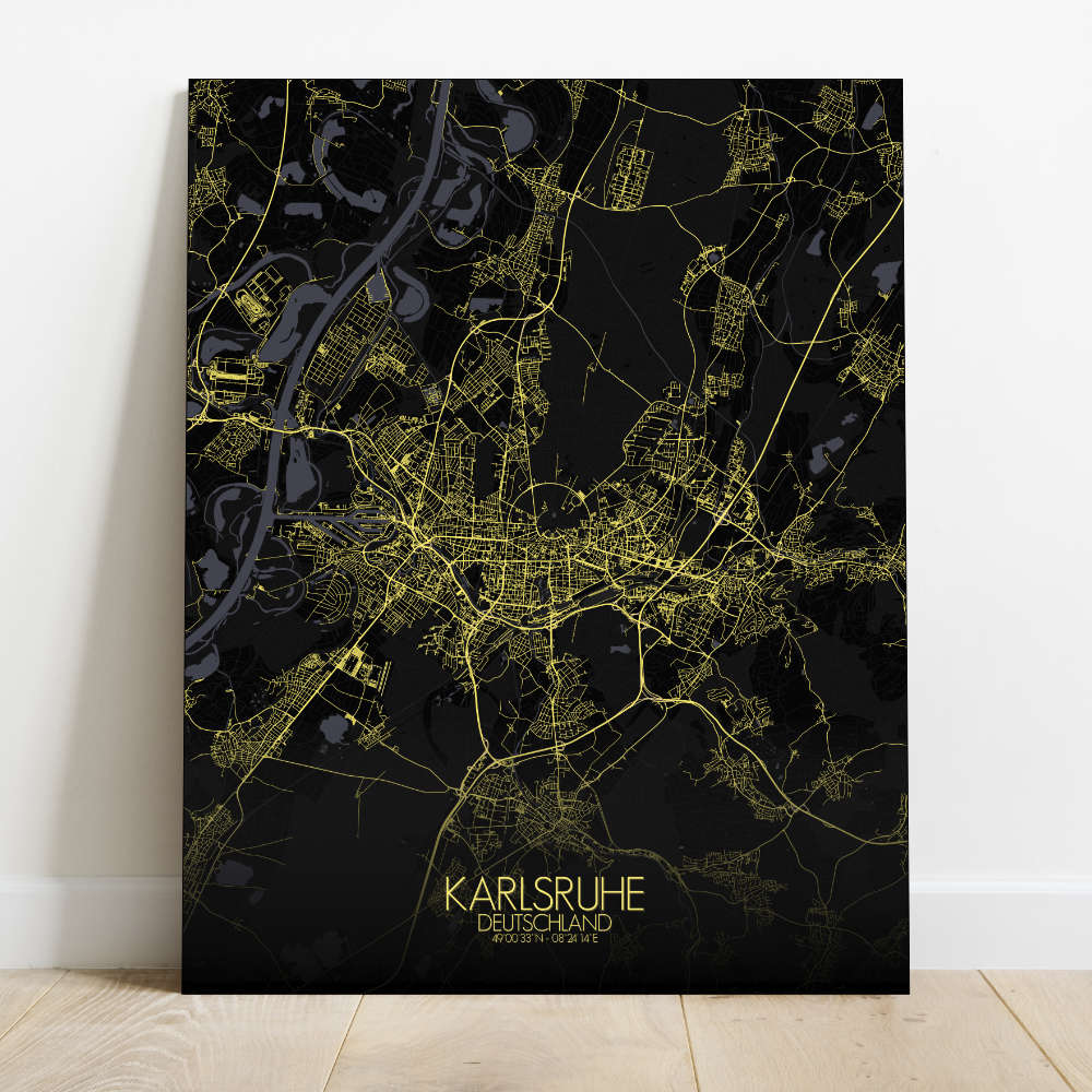 Mapospheres Karlsruhe Night Design full page design canvas city map