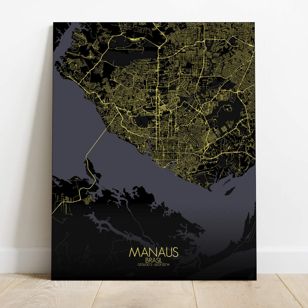 Mapospheres Manaus Night Design full page design canvas city map