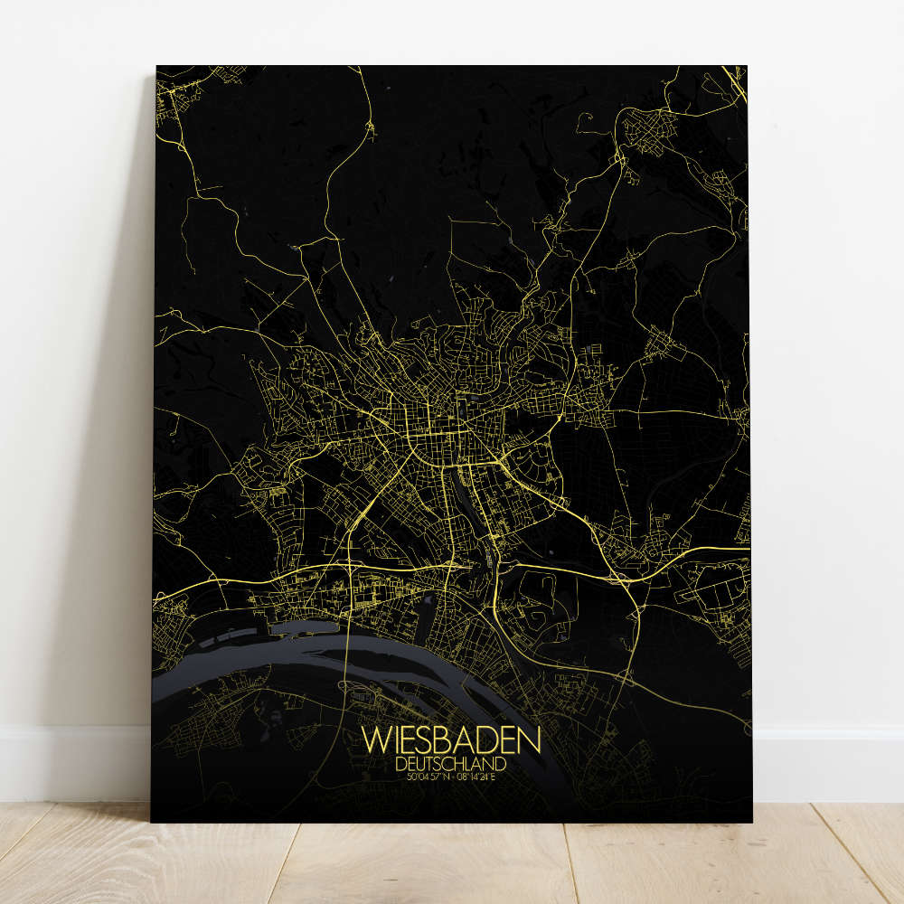 Mapospheres Wiesbaden Night Design full page design canvas city map