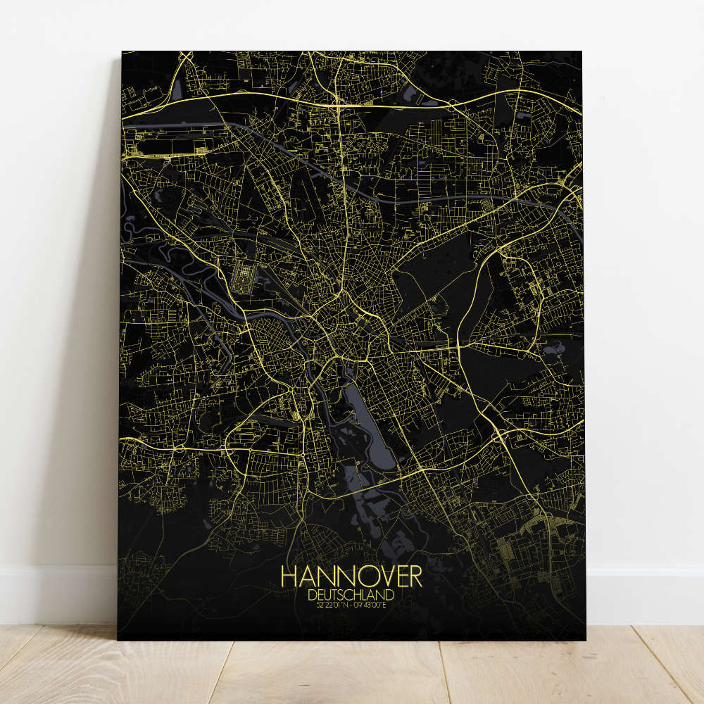 Mapospheres Hanover Night Design full page design canvas city map