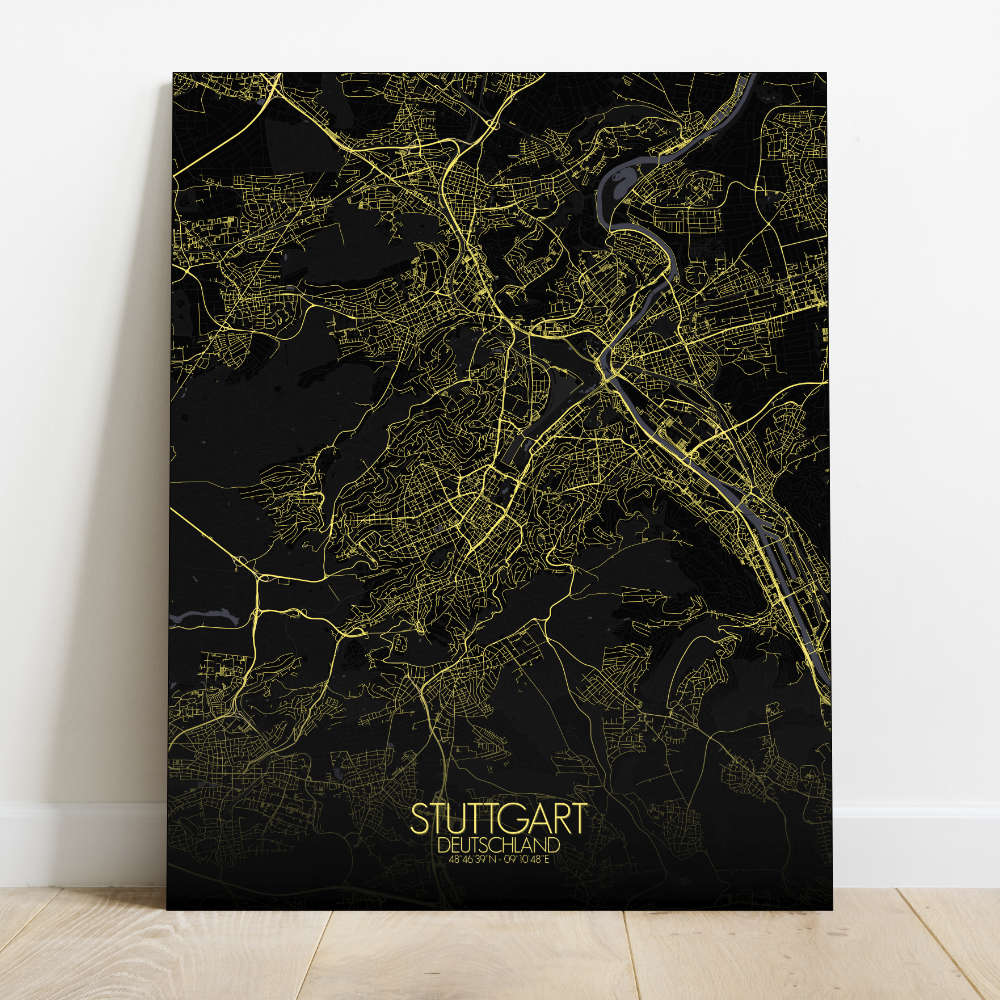 Mapospheres Stuttgart Night Design full page design canvas city map