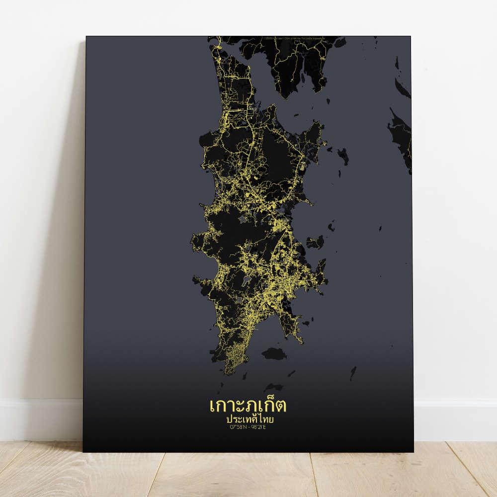 Mapospheres Phuket Night Design full page design canvas city map