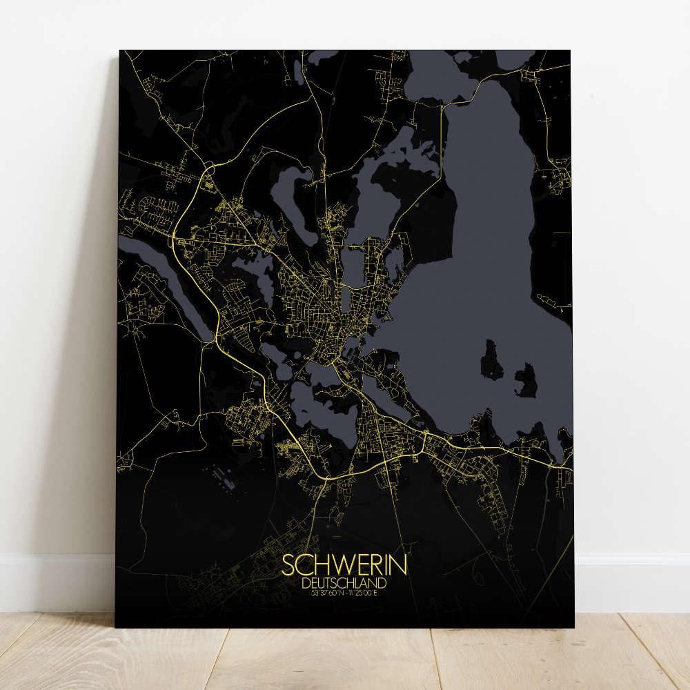Mapospheres Schwerin Night Design full page design canvas city map