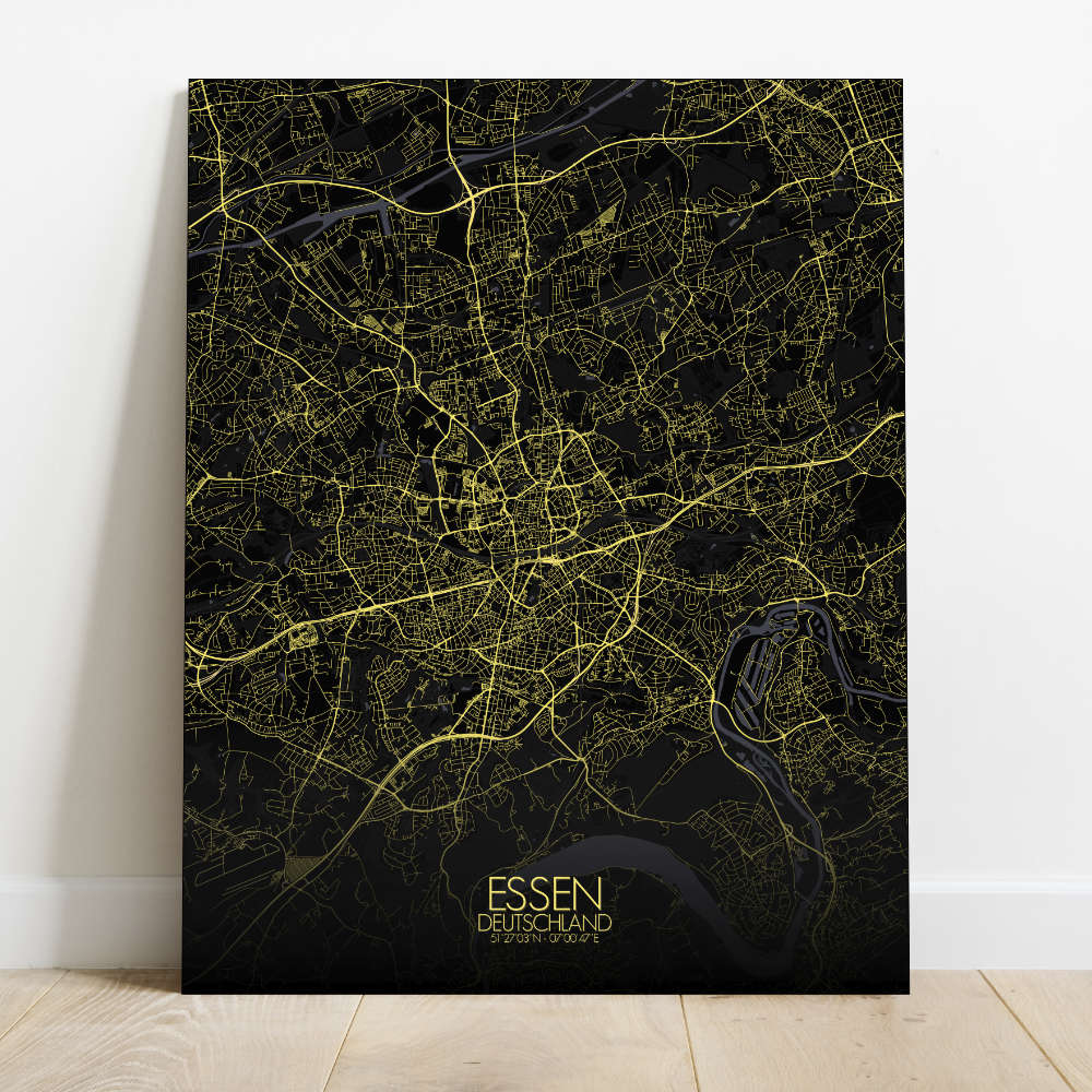 Mapospheres Essen Night Design full page design canvas city map