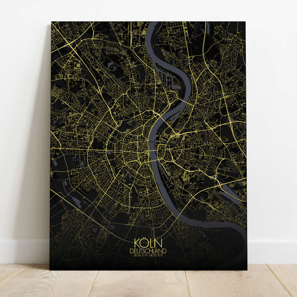 Mapospheres Cologne Night Design full page design canvas city map