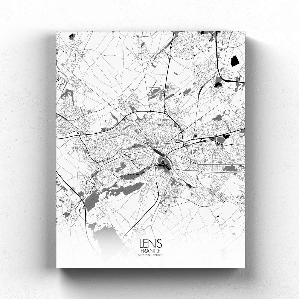 Mapospheres Lens Black and White full page design canvas city map