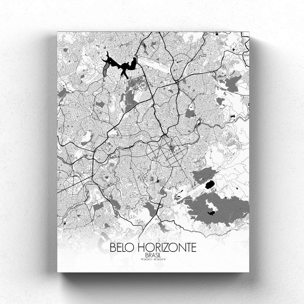 Mapospheres Belo Horizonte Black and White full page design canvas city map
