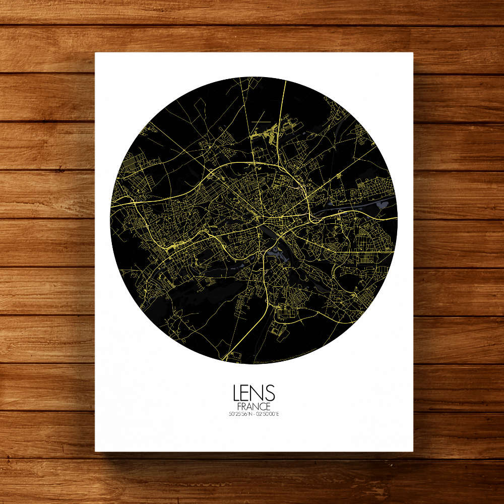Mapospheres Lens Night round shape design canvas city map