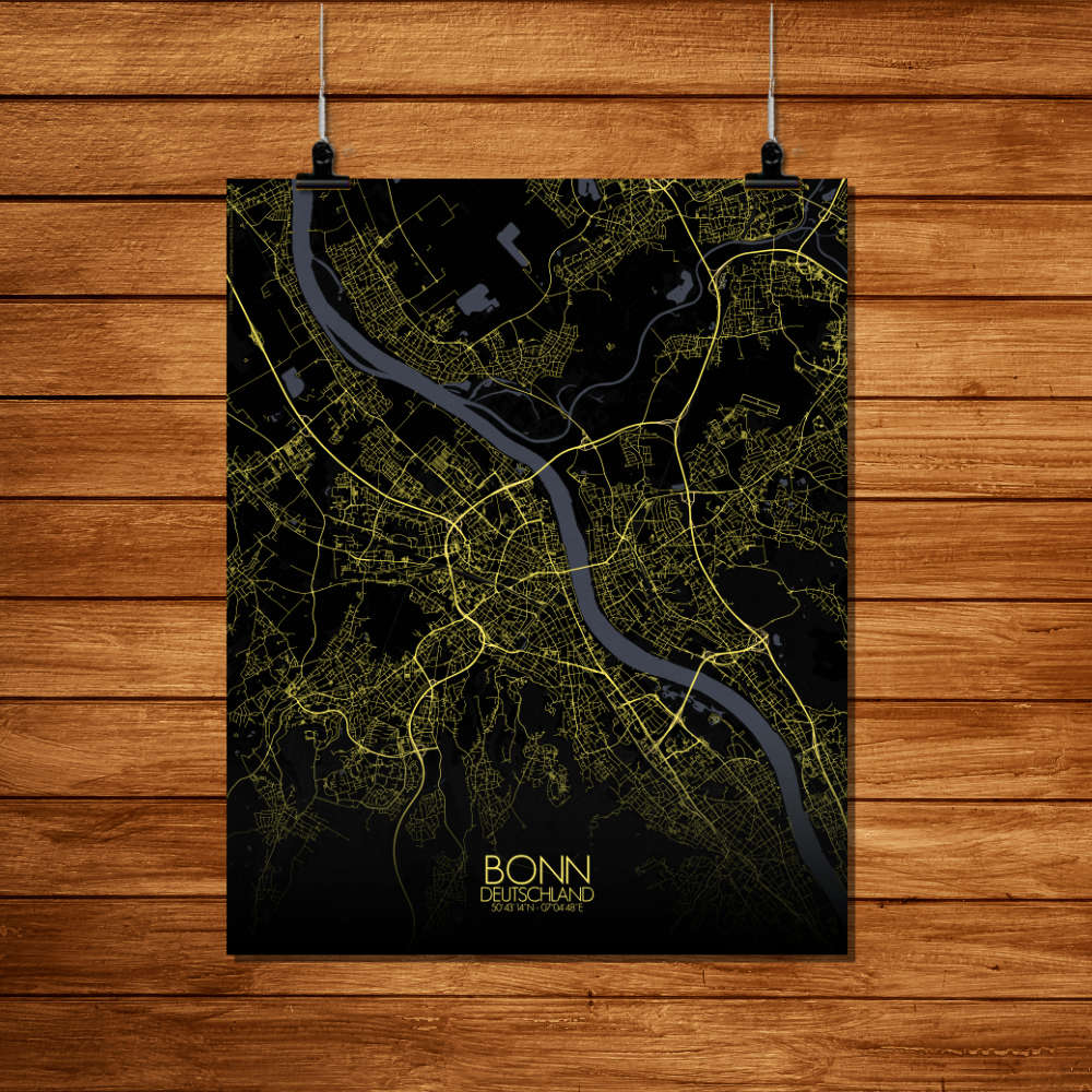 Mapospheres Bonn Night Design full page design poster city map