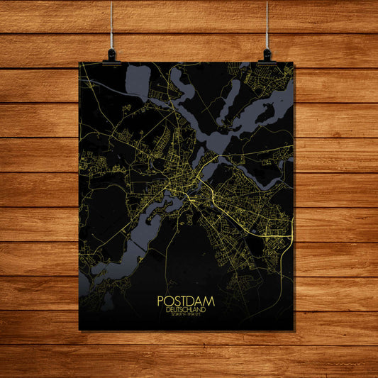 Mapospheres Postdam Night Design full page design poster city map