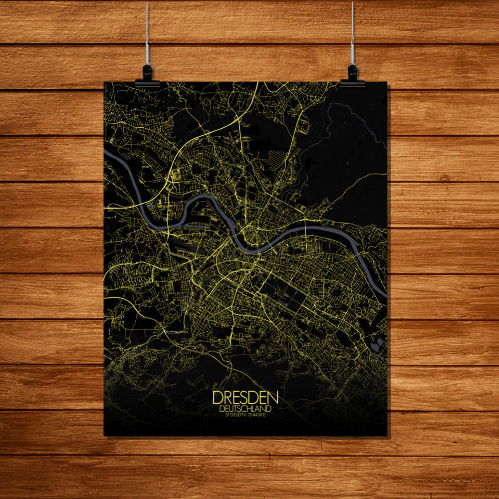 Mapospheres Dresden Night Design full page design poster city map