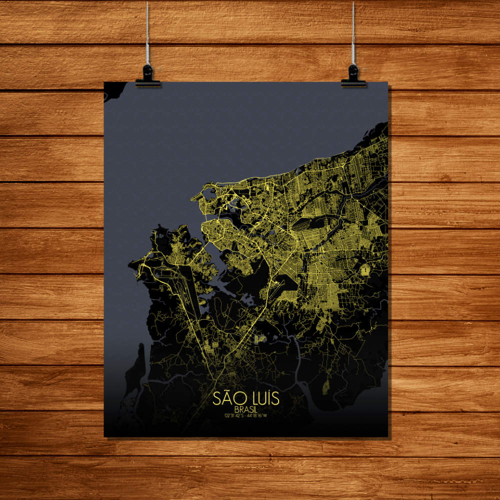 Mapospheres Sao Luis Night Design full page design poster city map