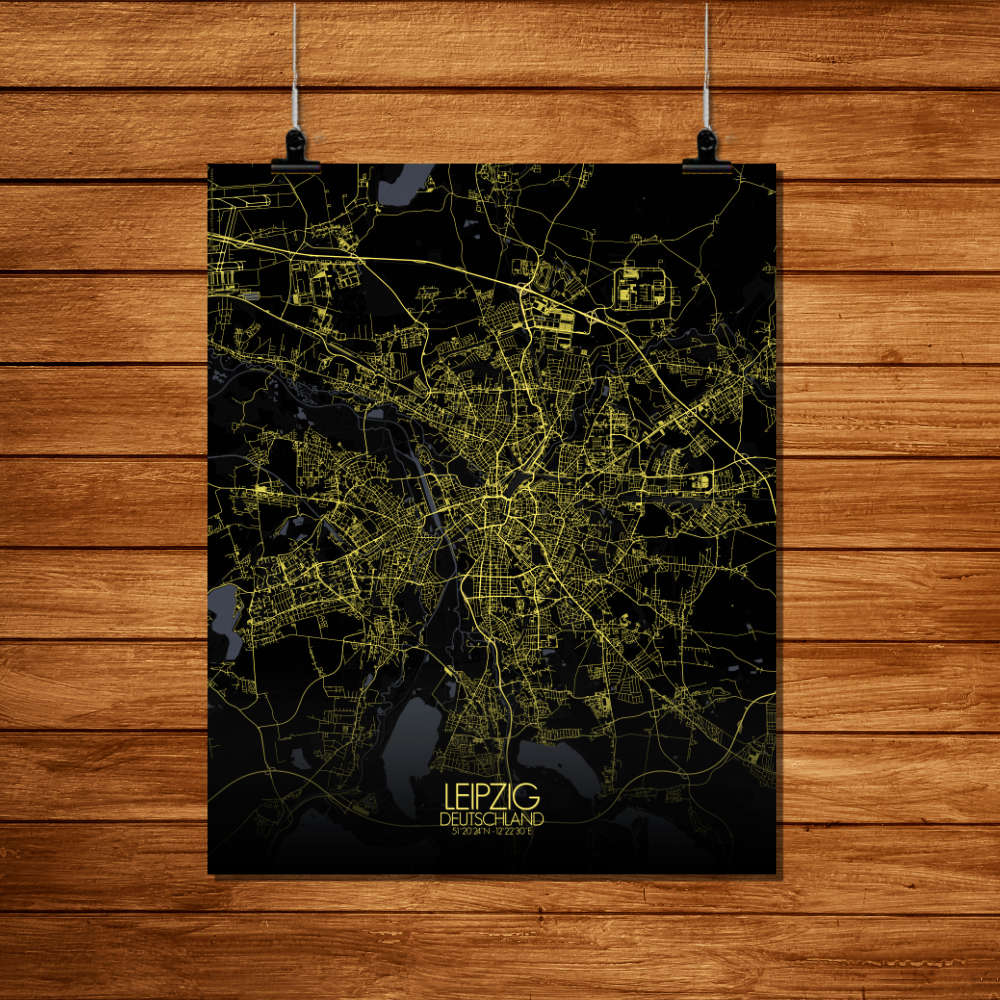 Mapospheres Leipzig Night Design full page design poster city map