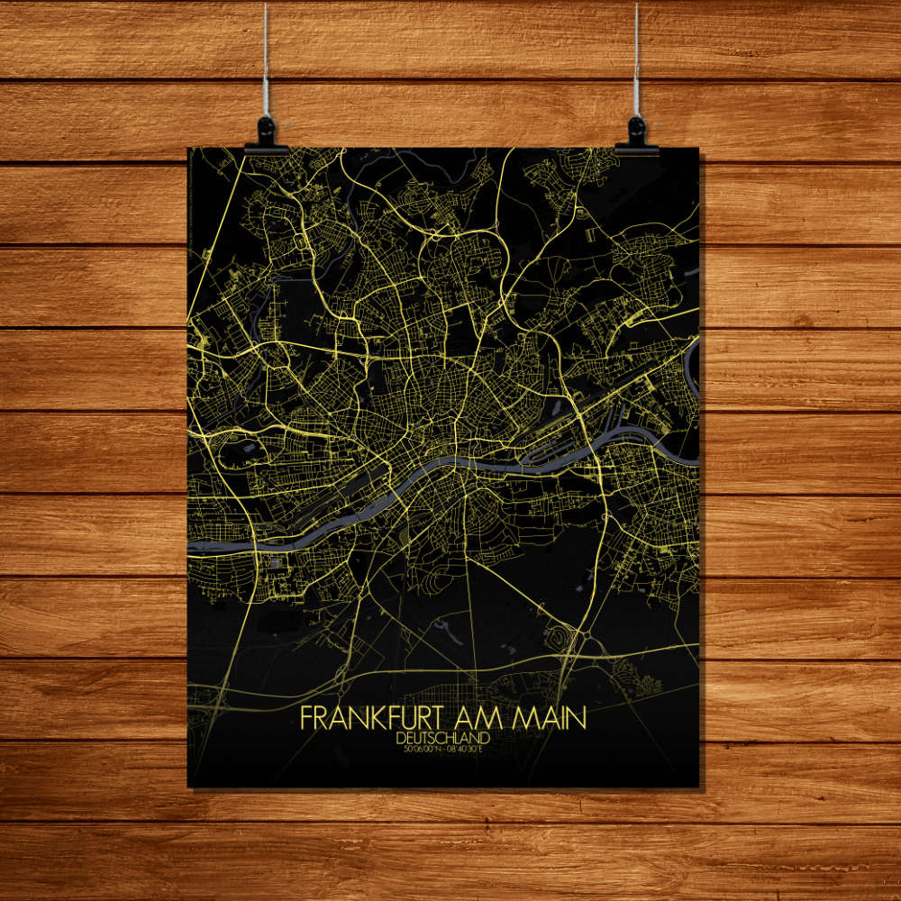 Mapospheres Frankfurt Night Design full page design poster city map